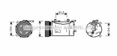 AVA QUALITY COOLING vwak172 -  Компрессор, кондиционер